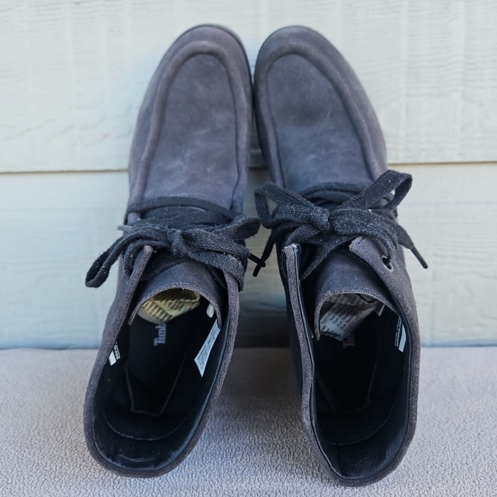Timberland Allington Chukka Womens SZ 8 Heeled Bootie Chunky Ankle Grey A1HMF - Picture 8 of 12